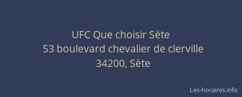UFC Que choisir Sète