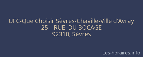 UFC-Que Choisir Sèvres-Chaville-Ville d'Avray