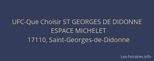 UFC-Que Choisir ST GEORGES DE DIDONNE