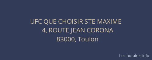 UFC QUE CHOISIR STE MAXIME