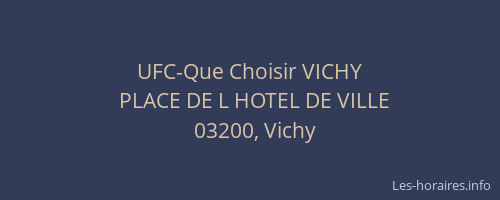 UFC-Que Choisir VICHY