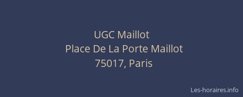 UGC Maillot