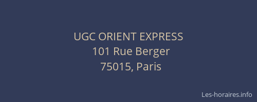 UGC ORIENT EXPRESS