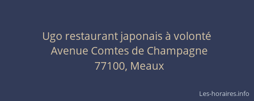 Ugo restaurant japonais à volonté
