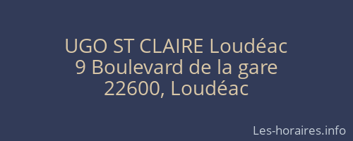 UGO ST CLAIRE Loudéac