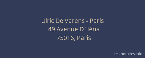 Ulric De Varens - Paris