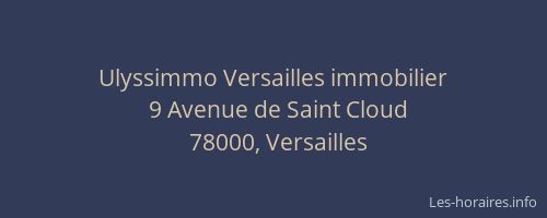 Ulyssimmo Versailles immobilier