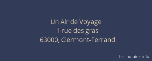 Un Air de Voyage