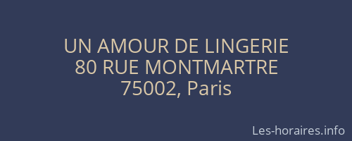UN AMOUR DE LINGERIE