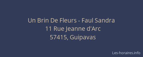 Un Brin De Fleurs - Faul Sandra