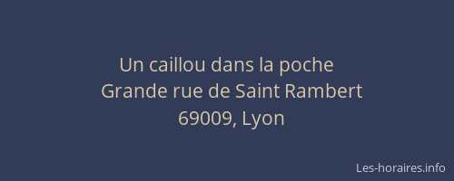 Un caillou dans la poche