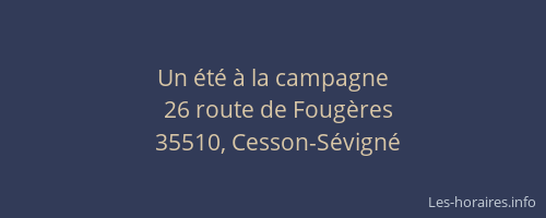 Un été à la campagne