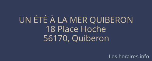 UN ÉTÉ À LA MER QUIBERON