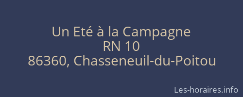 Un Et&eacute; &agrave; la Campagne