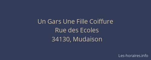 Un Gars Une Fille Coiffure