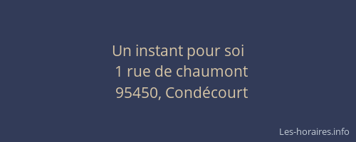 Un instant pour soi