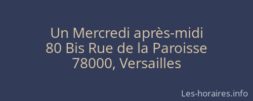 Un Mercredi après-midi