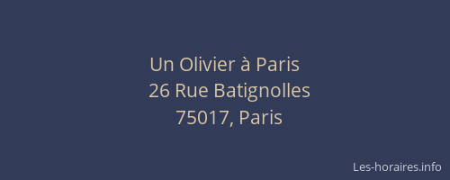 Un Olivier à Paris