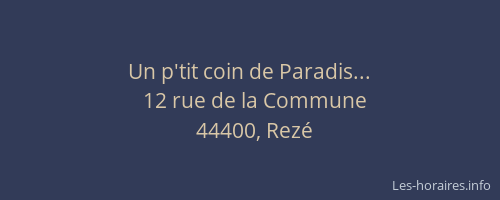 Un p'tit coin de Paradis...