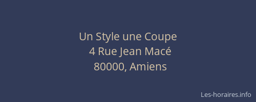 Un Style une Coupe