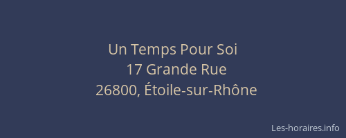Un Temps Pour Soi