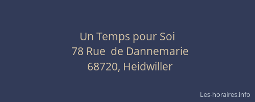 Un Temps pour Soi