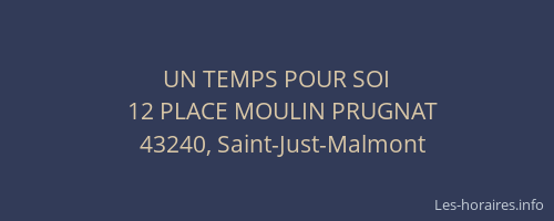 UN TEMPS POUR SOI