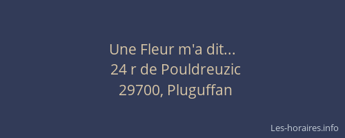Une Fleur m'a dit...