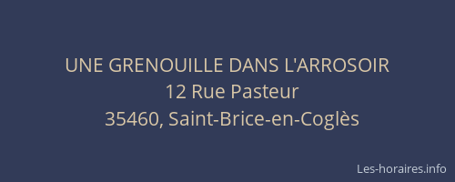 UNE GRENOUILLE DANS L'ARROSOIR
