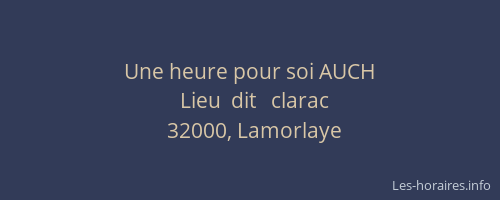 Une heure pour soi AUCH