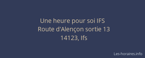 Une heure pour soi IFS