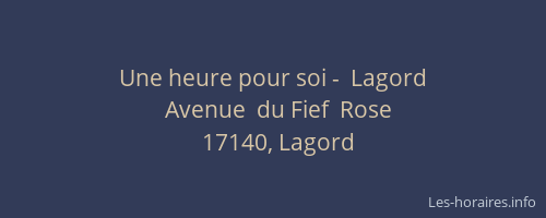 Une heure pour soi -  Lagord