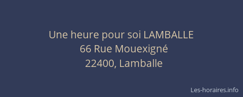 Une heure pour soi LAMBALLE