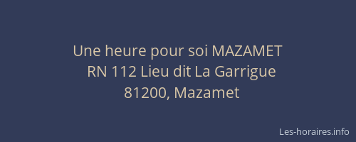 Une heure pour soi MAZAMET