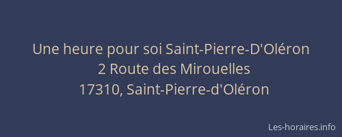 Une heure pour soi Saint-Pierre-D'Oléron