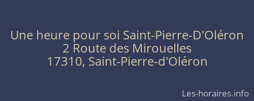 Une heure pour soi Saint-Pierre-D'Oléron