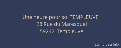 Une heure pour soi TEMPLEUVE