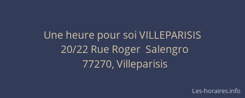 Une heure pour soi VILLEPARISIS