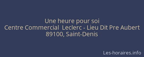 Une heure pour soi
