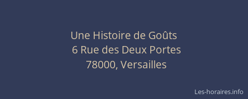 Une Histoire de Goûts