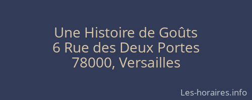 Une Histoire de Goûts