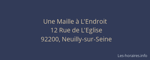 Une Maille à L'Endroit
