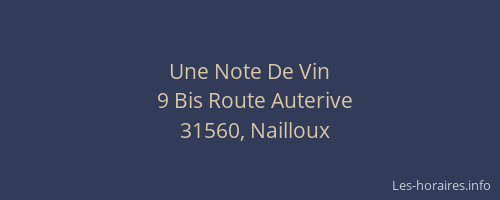 Une Note De Vin