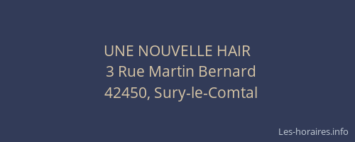 UNE NOUVELLE HAIR