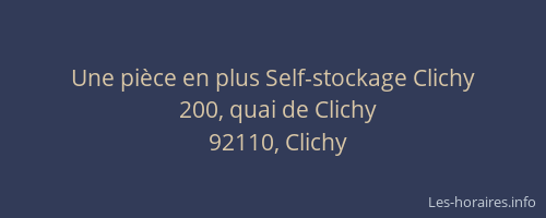 Une pièce en plus Self-stockage Clichy