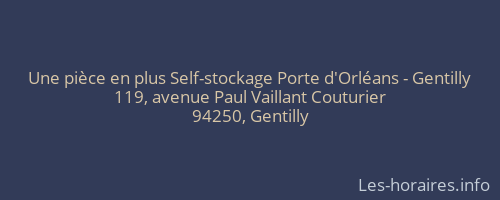 Une pièce en plus Self-stockage Porte d'Orléans - Gentilly