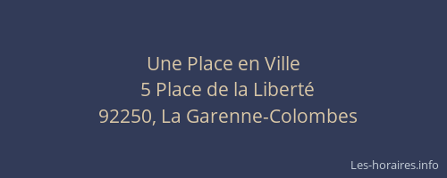 Une Place en Ville