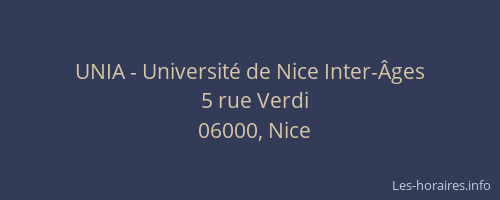 UNIA - Université de Nice Inter-Âges