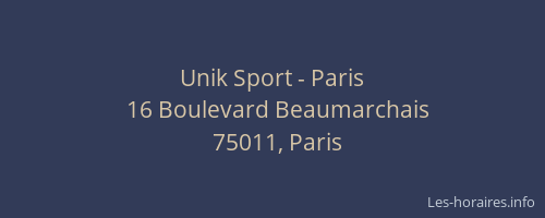 Unik Sport - Paris