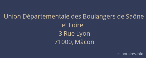 Union Départementale des Boulangers de Saône et Loire